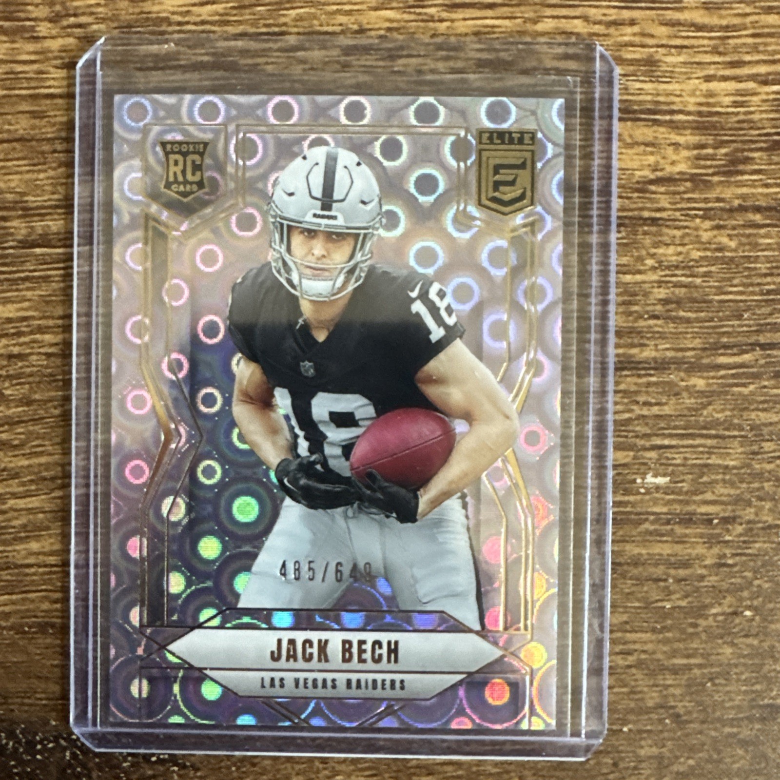 2025 Donruss Elite Football Jack Bech (RC) No. 177 Lavender Pyramids /649