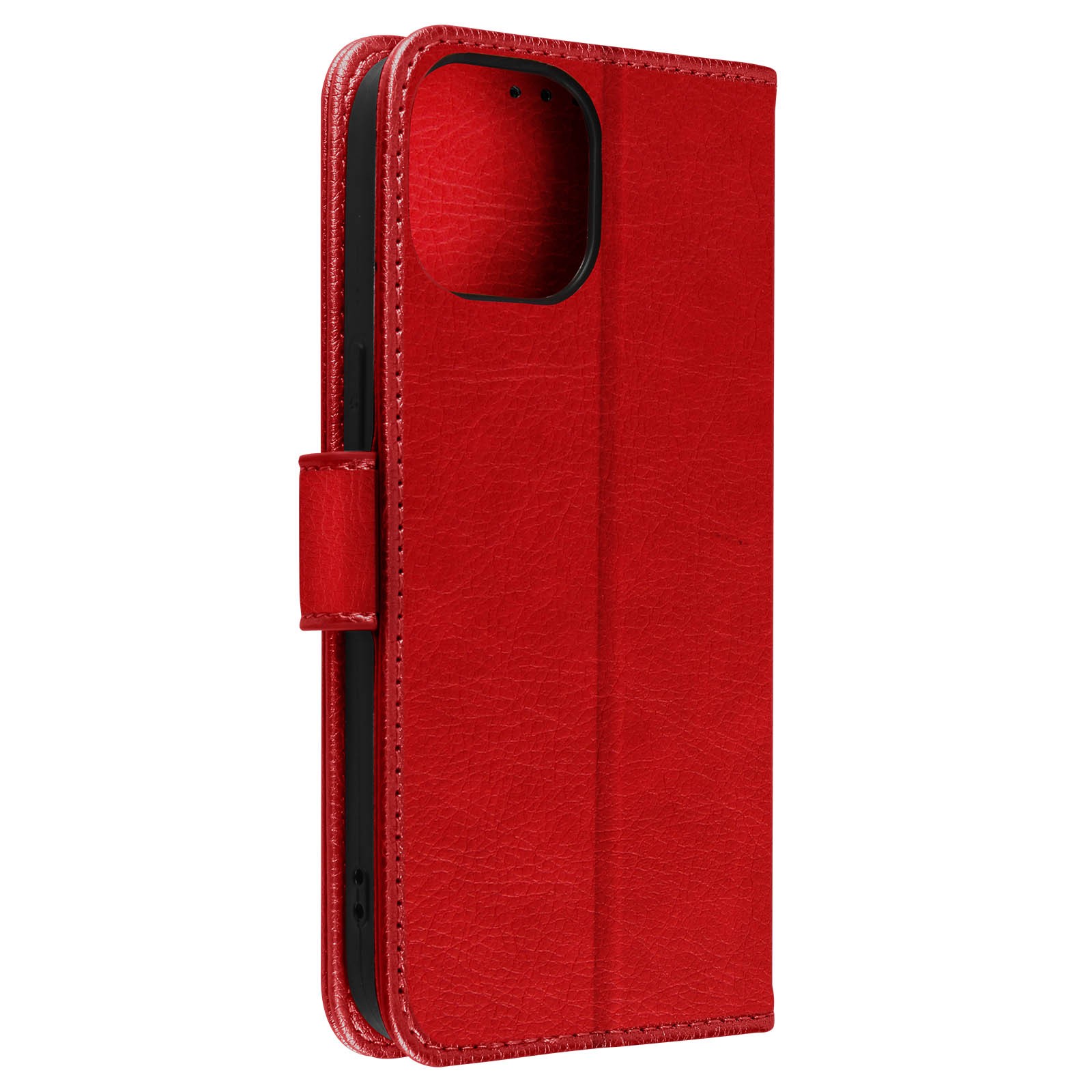 Housse iPhone 15 haut de gamme rouge protection intégrale et clapet support