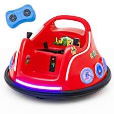 12V Kids Ride on Bumper Car Remote Control w/ Flashing LED Light  Music Red