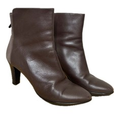 Vintage Y2K Aquatalia Short Boots Brown Weatherproof Leather Ankle Shoes Size 9