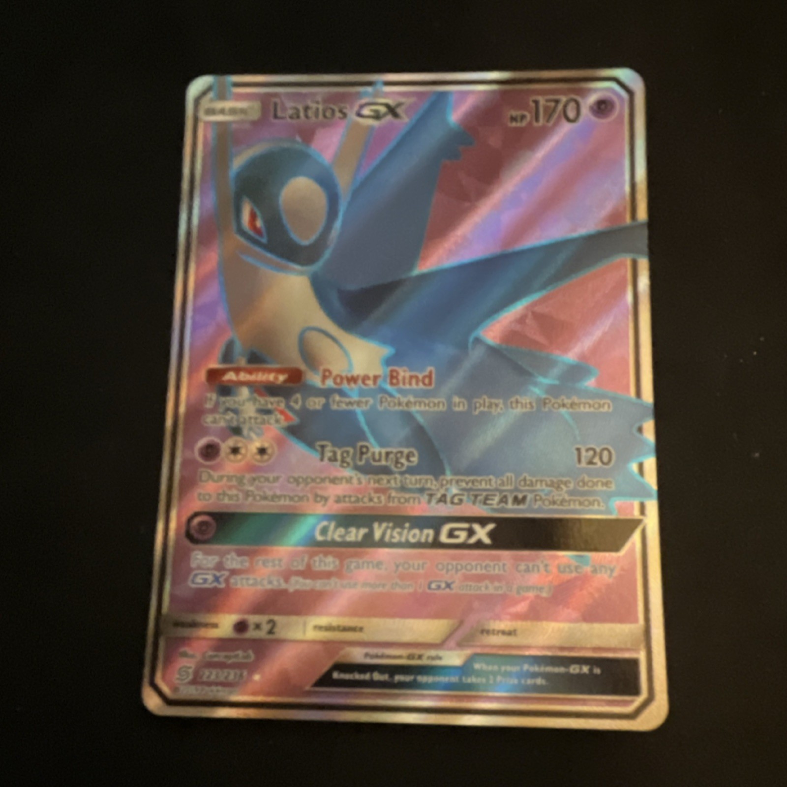 Pokemon TCG Latios GX SM-Unified Minds Ultra Rare Full Art Holo 223/236 170 HP