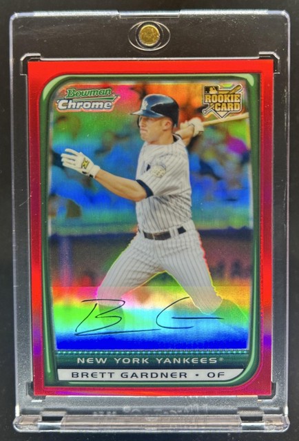 2008 Bowman Draft Picks & Prospects Brett Gardner Chrom Rot Refraktor RC #/5