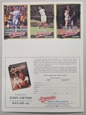 1990 Legends Uncut Cards Sheet - Larry Bird, John Elway, Nancy Lopez