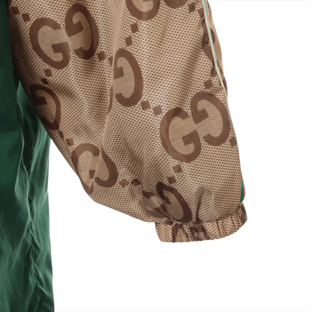 Gucci GG Giacca Nylon 36 Donna Beige 682977 Ricamo Tigre