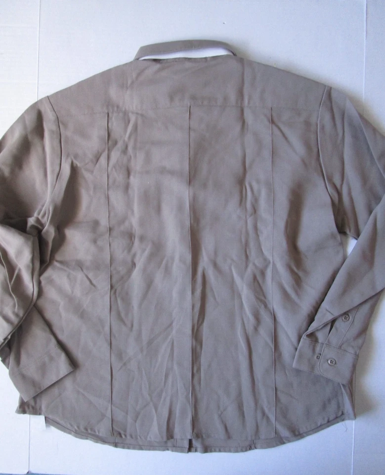 NEW 44 REGULAR BLAUER WOMENS LONG SLEEVE WOOL BLEND SHIRT 8450W SILVER TAN 44 - Image 2 of 4