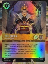 the queen lorcana card Ravensburger Disney TCG Portfolio featuring Wicked and Vain by Matthew Robert Davies | Holds 64 Cards & 8 Oversized Cards | Premium Storage & Stylish Protection 156/204 Description The Queen - Diviner -