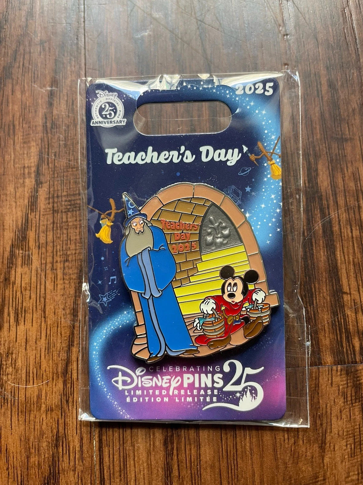Disney Teacher's Day 2025 Pin Fantasia Sorcerer Mickey Mouse and Yensid NEW