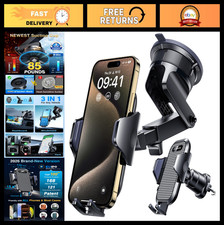 Military-Grade Car Phone Holder - Strong Suction Clip Mount for Dashboard, Win