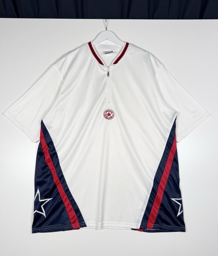 Converse, + Vintage Converse All-Star Dr. J. Julius Erving Jersey 1/4 Zip Mesh White - XXL