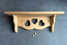 Vintage Solid Wood Heart Cut Out Wall Shelf 13 Cottage Core Hand Crafted Shelf