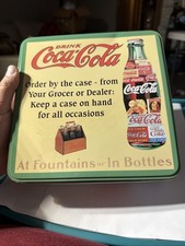  DRINK COCA COLA Square TIN METAL Yellow, Gr...
