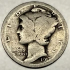 1917-P Mercury Dime 10c Circulated Condition 90% Silver US Coin - 3992