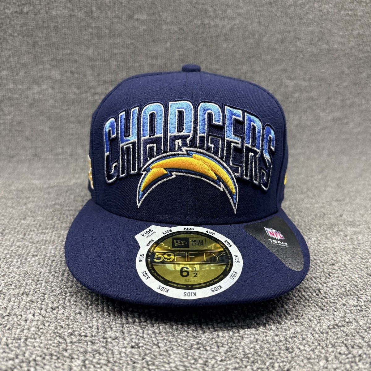 New Era San Diego Chargers 59FIFTY Kids Fitted Hat 6 1/2 Navy Blue AFC Patch