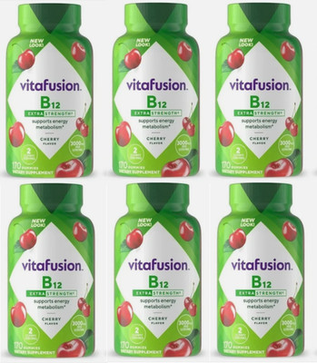 6 x Pack Vitafusion Extra Strength B12 Gummy Vitamin 170 Ct (680 ct) exp 06/2027
