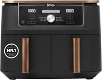 Ninja Foodi Max Dual Zone AF400EUCP HeißLuftfritteuse 9,5L 2 FäCher Kupfer/Schwa