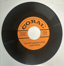 Eddie Lawrence THE MERRY OLD PHILOSOPHER (45 HOLIDAY) #61915 PLAYS VG+ TO VG++