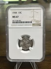 1944 Mercury Dime 10C Silver MS 67 NGC 4517738-002 Philadelphia