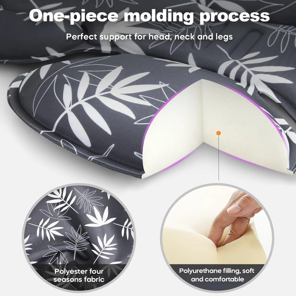 Inserto de asiento de coche para bebé, soporte de cuerpo para cabeza de bebé para almohadillas de cojín para recién nacido, compatible Foto 4 de 4