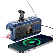 Portable Emergency Radio with AM FM NOAA,Bluetooth Speaker,2000mAh Rechargeab...