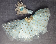 Infant Blue Polkadot Tulle Tutu With Matching Hairbow