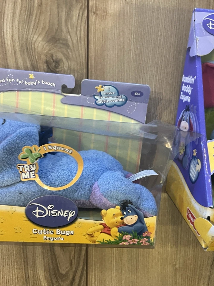 Lot Of 2 Disney Fisher Price Eeyore Happy Ears & Cutie Bugs Plush New in Box - Image 4 of 4