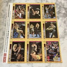 1997 WWF Uncut Trading Card Sheet 112-120 Sable Sunny WWE Magazine Ahmed Johnson