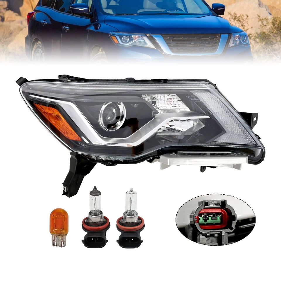 Faro proyector pasajero Nissan Pathfinder 2017-2020 halógeno con LED DRL Foto 2 de 4