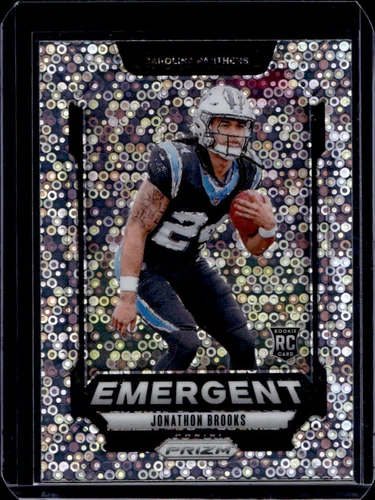 2024 Panini Prizm Jonathon Brooks Emergent RC No Huddle Rookie #9 Panthers