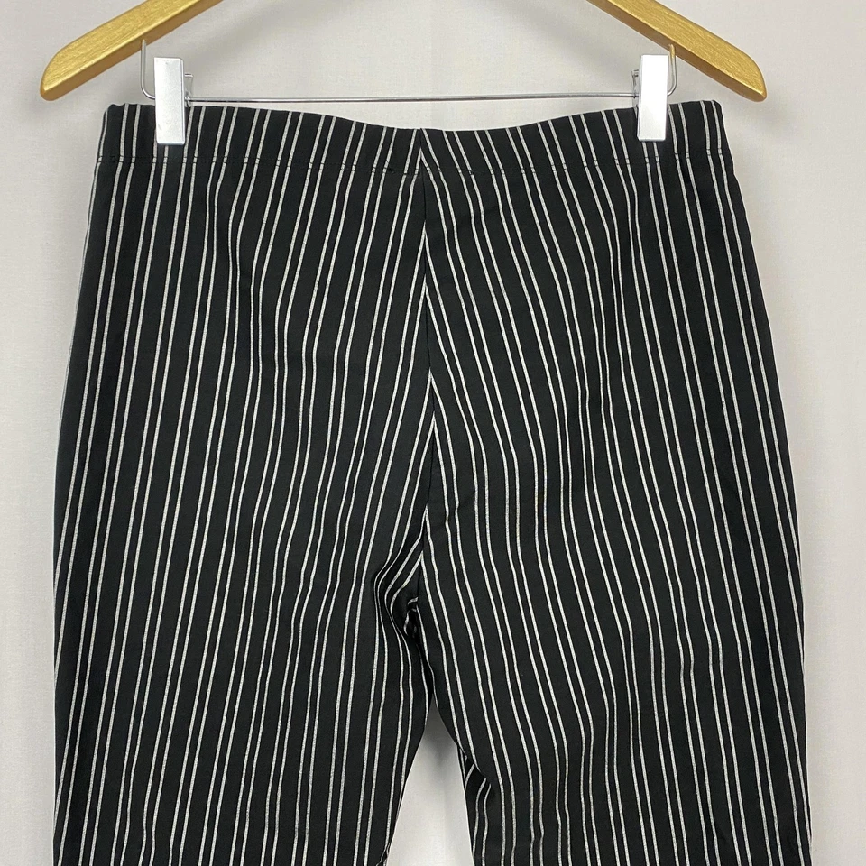 Pantalones Karen Kane para mujer medianos negros blancos a rayas hechos en EE. UU. 4L36138 Foto 2 de 4