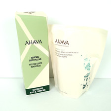 AHAVA Combo Exfoliant Renewal Body Peeling Kale Tumeric Dead Sea Bath Salts