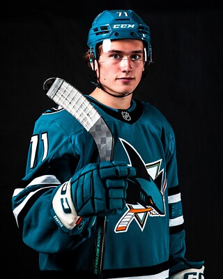 Macklin Celebrini Studio Pose 2024 San Jose Sharks 8x10 NHL Hockey