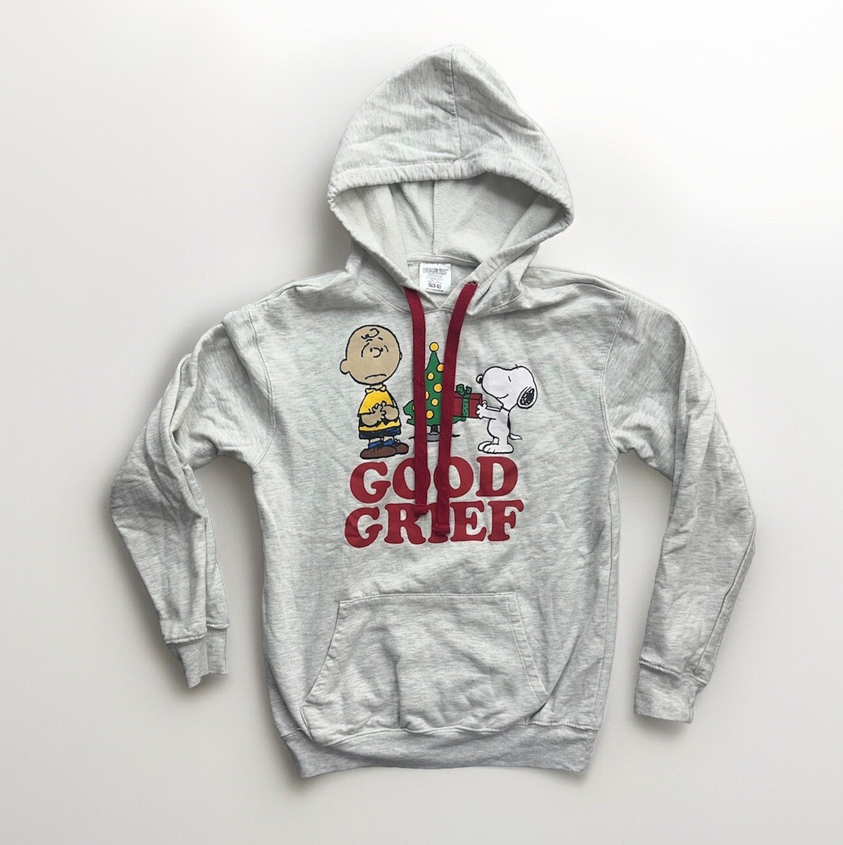 Peanuts Charlie Brown Christmas Sweatshirt Hoodie Snoopy Womens Size Small  3-5