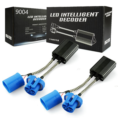 2x 9004 HB1 LED Plug-n-Play Decoder Warning Canceller Resistor Anti Flicker