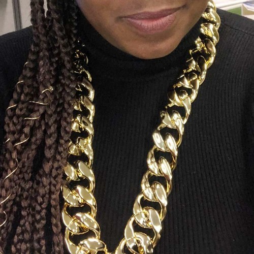 TUOKAY Huge Plastic Gold Chain Necklace 
