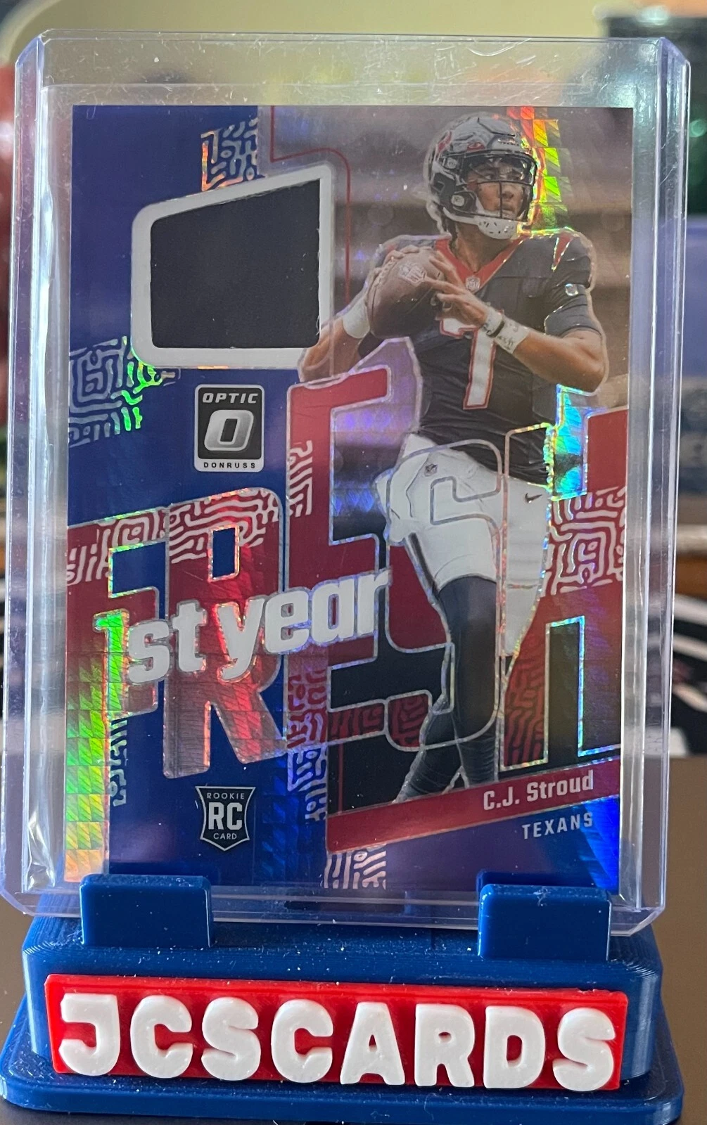CJ Stroud Panini Donruss Optic First Year Fresh Relics #FYFCJS Gold Vinyl