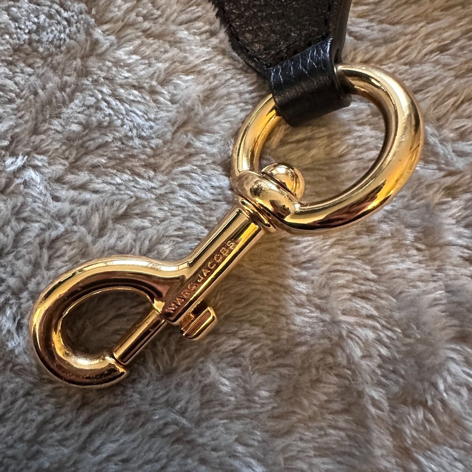 Marc Jacobs Black Gold Pebbled Leather Replacement Crossbody Strap