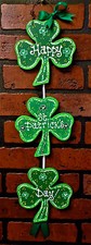 ST PATRICK'S DAY Shamrock HANGER Door Wall Art SIGN Hanging Plaque IRISH Decor