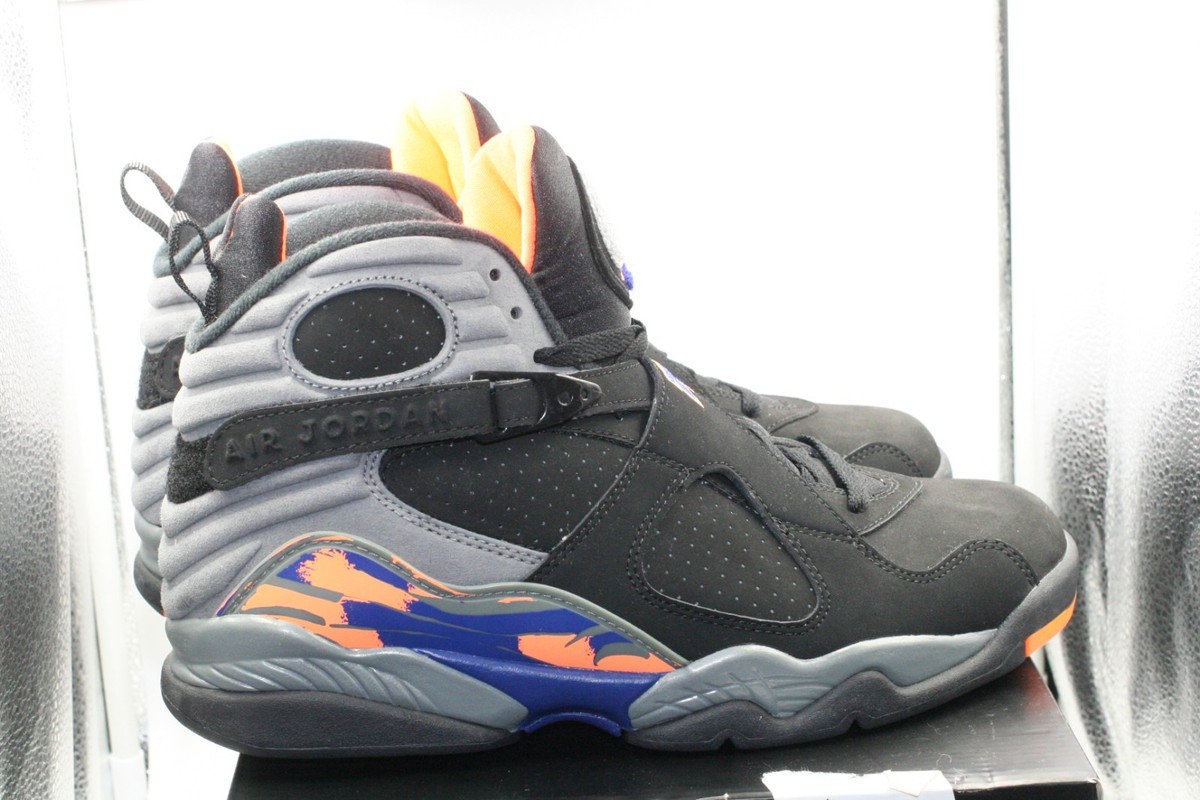 Air Jordan Retro 8 Sz 10.5 Suns Black Royal Blue Citrus Orange