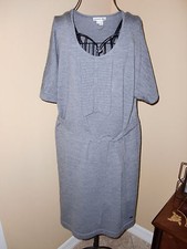 $185.00Ladies"LACOSTE"Gray Wool Logo Knitted Sweater Dress Size M(10)/40EUR CUTE