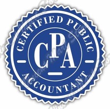 CPA Certified Public Accountant Tax Return Car Bumper Vinyl Sticker Decal 4.6"
