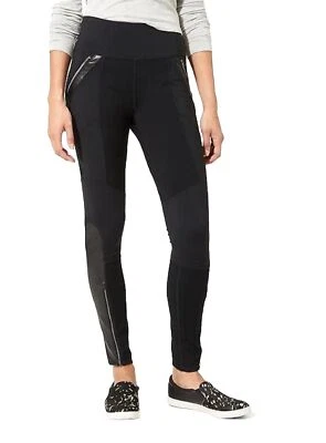 ATHLETA Women’s Ponte Luxe Faux Leather Legging Zip Pockets Size ST - Image 1 of 4