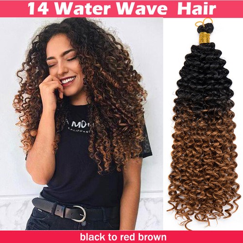 8"-28" Ombre Bundle Deep Wave Braid Hair Extensions Water Weave Crochet Braids - Picture 37 of 54