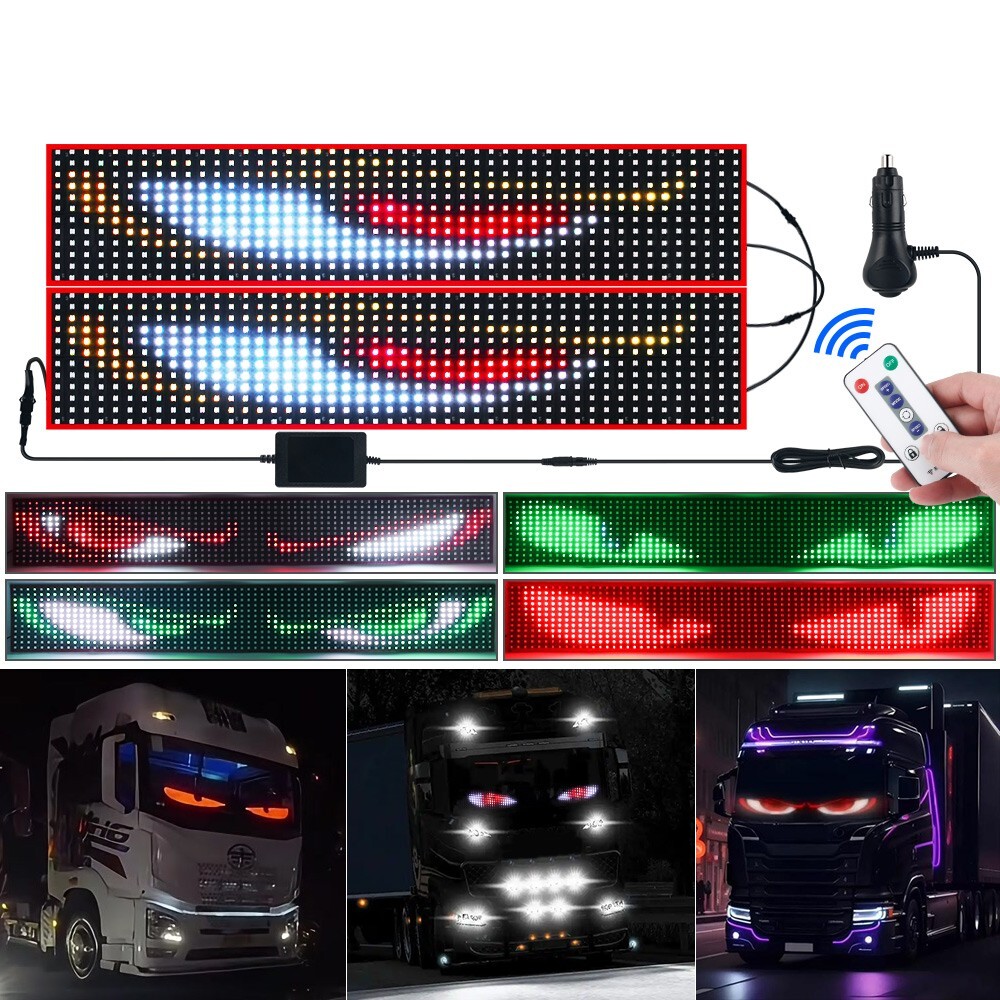 1/2X Truck-Specific Devil's Eye LED Screen Car EyeLight Truck Dynamic LED Light