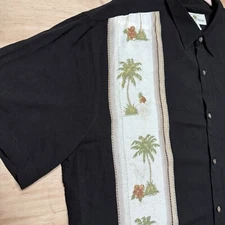 Original Island Wear by Island Shores Button Front Hawaiian Palm Shirt Sz XL