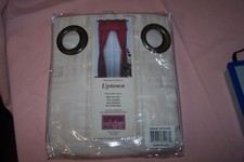 Window Curtain 5 Pc. Set Includes 2 Panels 1 Valance 2 Tie Backs Beige 50"x84"