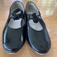 SPOTLIGHTS Black Tap shoes Elastic Closure Child's Size 9 1/2 M EUC