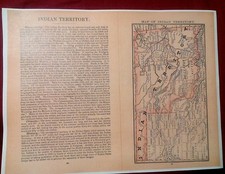 1885 Indian Territory Map & Tribes, History, Topography, Details ++ Poster Repo