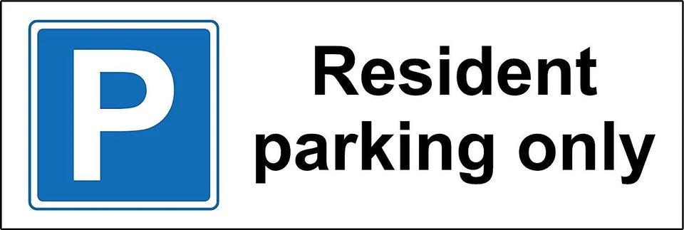 KPCM DISPLAY LTD Resident parking only car park Safety sign