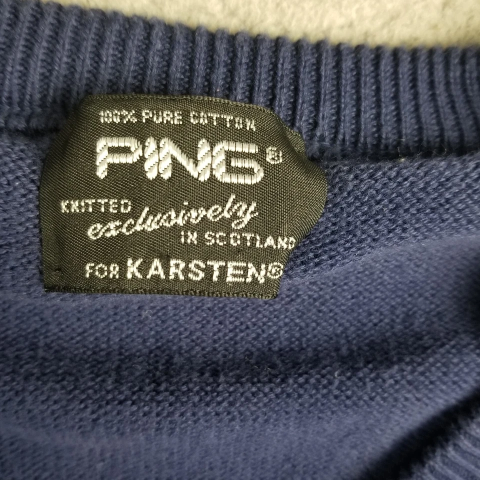 Ping Sweater Vest Men Large Blue Golf Karsten Scotland Vintage 22X28 Logo - Image 3 of 4