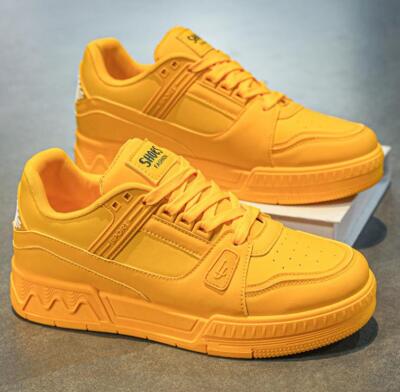 Mens Casual Platform Board Shoes Fluorescent Green Sneaker Daily Sports Shoes 